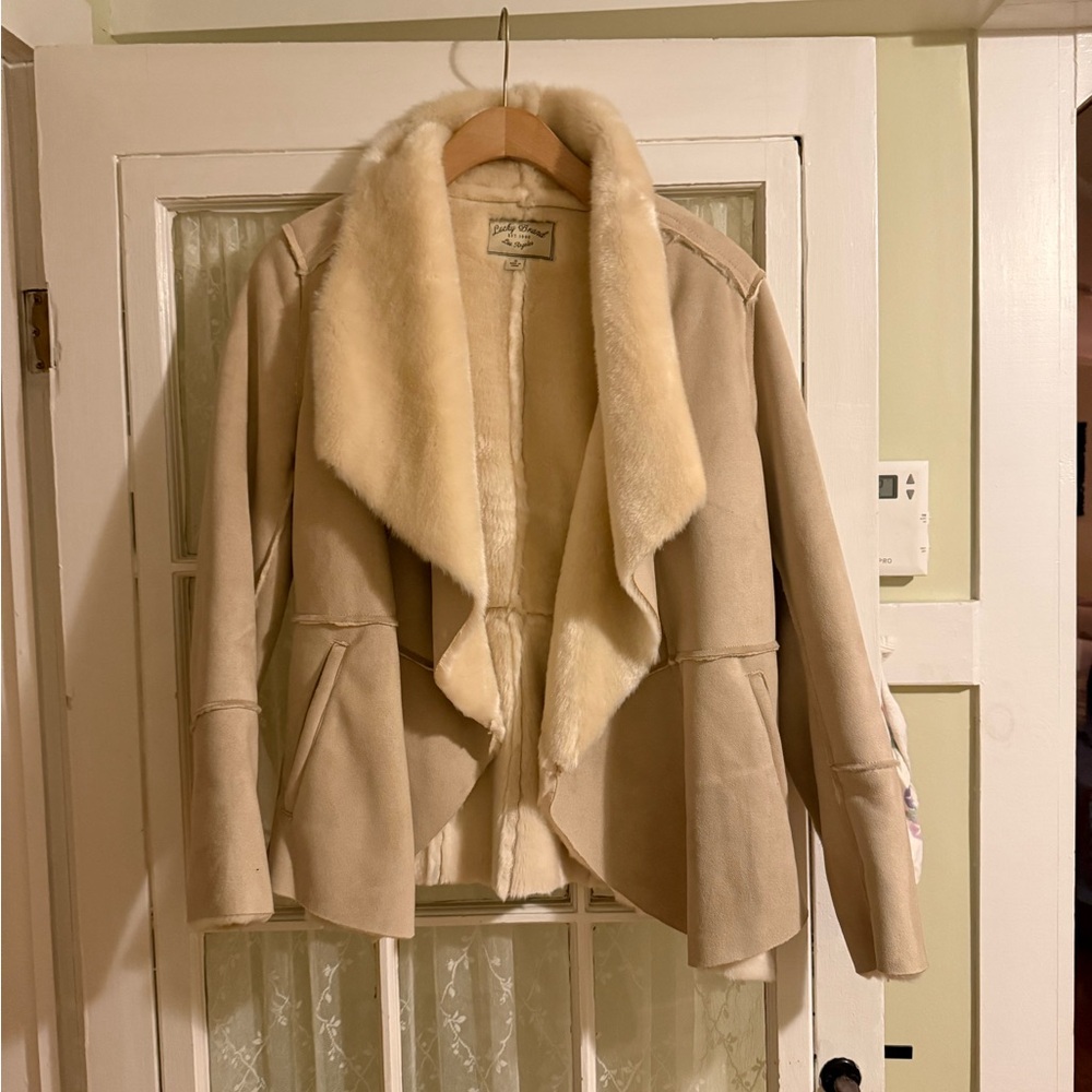 Lucky Brand Shearling Waterfall Coat